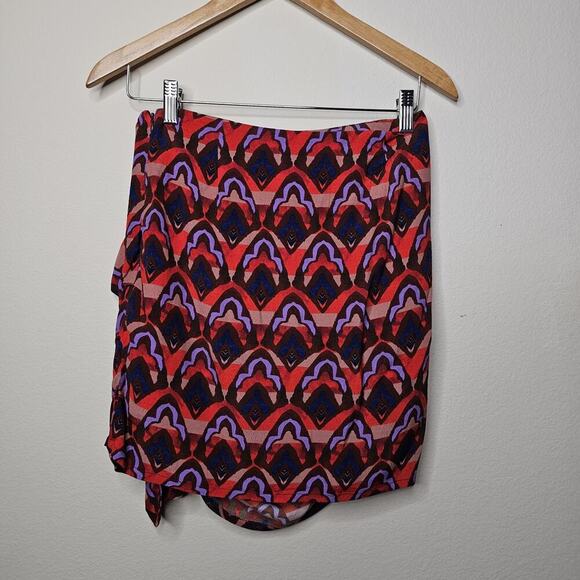 Anthropologie DOLAN Left Coast Collection Draped Red Motif Mini Skirt Size XS - Picture 3 of 9